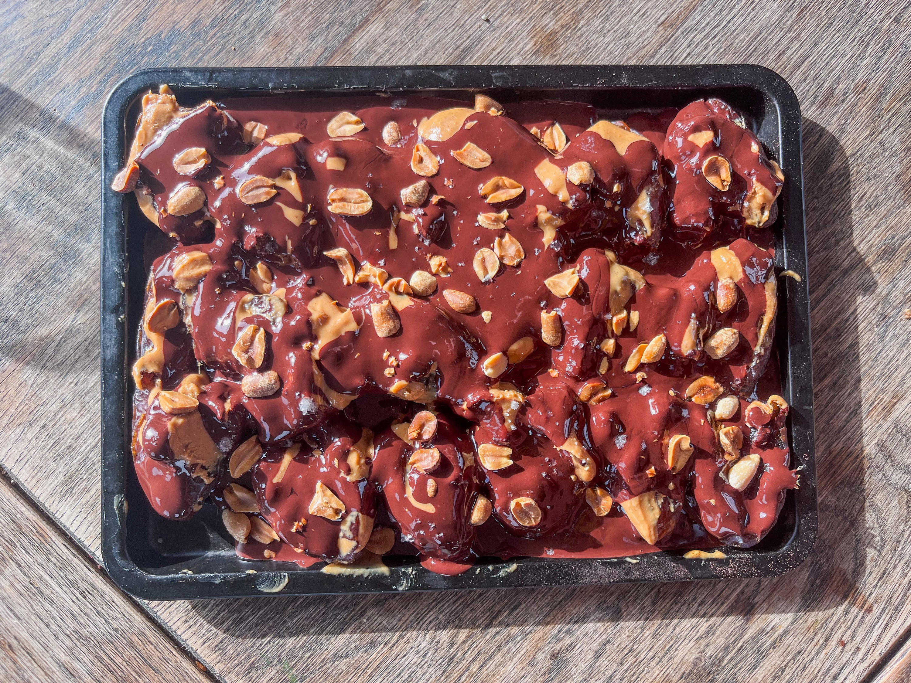 date cacao peanut bark treat
