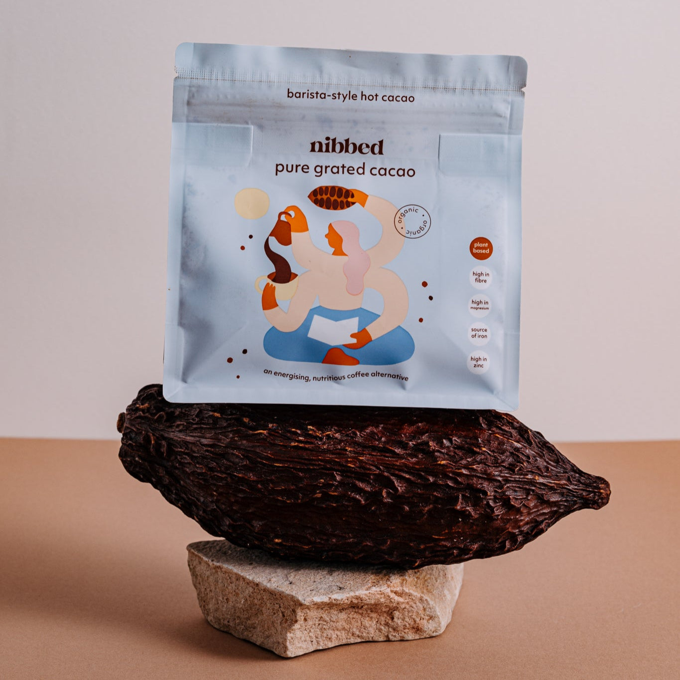 Nibbed Cacao Pouch on Cacao Pod